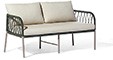 Sofá Corda (Incluso Almofadas: 2 Laterais + 2P + 2M + 2G) Rope Sofa (Cushion Included: 2 Side + 2S + 2M + 2L) Acabamentos do produto: alumínio / corda / tecido