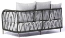 Sofá Corda (Incluso Almofadas: 2 Laterais + 2P + 2M + 2G) Rope Sofa (Cushion Included: 2 Side + 2S + 2M + 2L) Acabamentos do produto: alumínio / corda / tecido