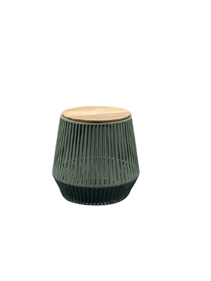 Banco Stool Acabamentos do produto: alumínio / corda / madeira