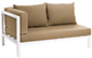 [A63 * L134 * P80] Sofá Braço Esquerdo Right Armless Module Sofa Acabamentos do produto: alumínio / tecido
