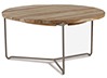 Mesa Centro Tampo em Madeira Coffe Table Wooden Top Acabamentos do produto: alumínio / madeira