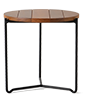 Mesa Lateral Tampo em Madeira Side Table Wooden Top Acabamentos do produto: alumínio / madeira