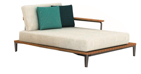 Chaise Braço Esquerdo Left Arms Chaise Acabamentos do produto: alumínio / madeira / tecido