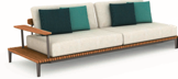 Módulo Braço Direito Right Arms Module Sofa Acabamentos do produto: alumínio / madeira / tecido