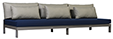 Sofá sem Braço Module Sofa Acabamentos do produto: alumínio / tecido