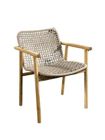 [A77 * L56 * P58] Cadeira Chair Acabamentos do produto: alumínio / madeira / corda