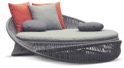 Chaise Tela Especial (inclusos 2 almofadas redondas + 3 almofadas G) Chaise Acabamentos do produto: alumínio / corda / tecido