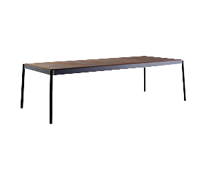 Mesa Retangular Rectangular Table Acabamentos do produto: alumínio / madeira
