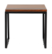 [A40 * L40 * P40] Mesa Lateral Tampo em Madeira Wooden Top Side Table Acabamentos do produto: alumínio / madeira