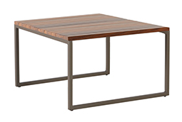 [A37 * L60 * P60] Mesa Centro Tampo em Madeira Wooden Top Side Table Acabamentos do produto: alumínio / madeira