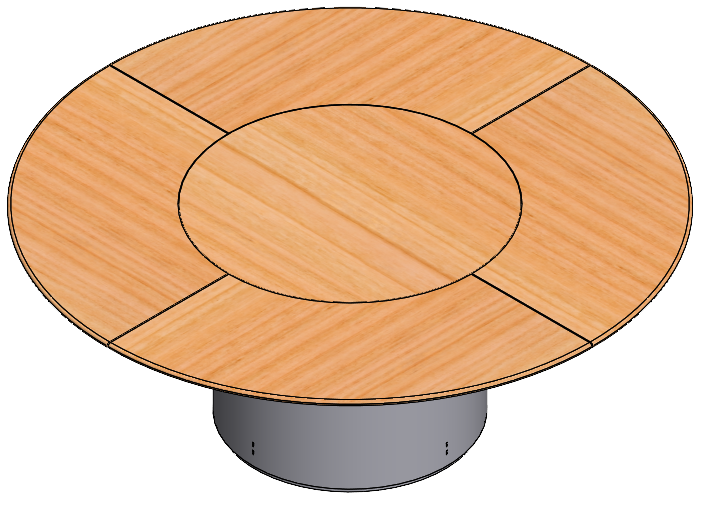 Estrutura de mesa de jantar pintada, para tampo QUADRIPARTIDO