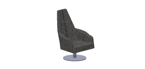 Poltrona GIRATÓRIA ALTA com base DISCO em aluminio