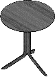 Mesa lateral c/ base de aço carbono, tampo em marmore