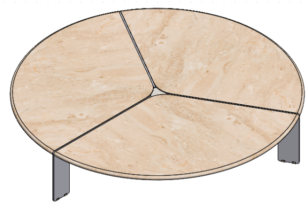 Mesa de centro, tampo  laminado e base pintada