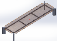 Mesa lateral, tampo de mármore, estrutura pintada e pés laminados.