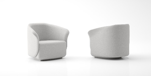 Poltrona FIXA,  estofada e base pintada
