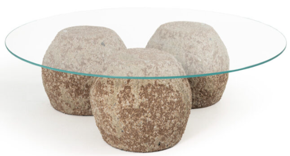 MIRAGE MESA REDONDA 1.00X1.00X0.31M - TAMPO: VIDRO FUME / BASE: CERAMICA