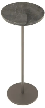 SANZIO MESA REDONDO 0.22X0.22X0.50M - TAMPO: VIDRO TEXTURIZADO / BASE: METALIZADO