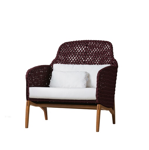 [ANU1] Poltrona Rope Armchair Acabamentos do produto: alumínio / corda / madeira / tecido