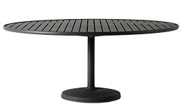 [CLL26] Mesa com Base em Concreto e Tampo Alumínio (com furo para ombrelone) Concrete Base Table Aluminun Top Acabamento do produto: alumínio