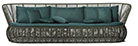 [JX04] Sofá (Almofadas inclusas) Sofa (Cushions inclued) Acabamentos do produto: alumínio / corda / tecido