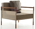 [SK1-02] Poltrona Tela Armchair Acabamentos do produto: alumínio / madeira / tecido / tela