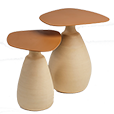 [TIE09] Mesa Lateral (acabamento Nude) Side Table Acabamentos do produto: alumínio / cerâmica