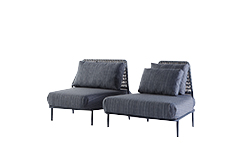 [VN2] Modulo com Encosto Maior Lower Backrest Module Acabamentos do produto: alumínio / corda / tecido