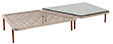 [VN7] Mesa de Centro com Vidro G Coffe Table Acabamentos do produto: alumínio / corda