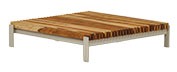 [VI07] Mesa Centro Tampo Madeira M Coffe Table Wooden Top Acabamentos do produto: alumínio / madeira