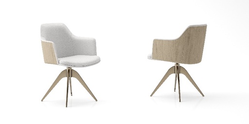 [6083W] Cadeira GIRATÓRIA com encosto ESTOFADO, base laminada