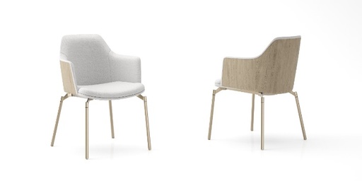 [6088W] Cadeira FIXA com encosto LAMINADO, base laminada
