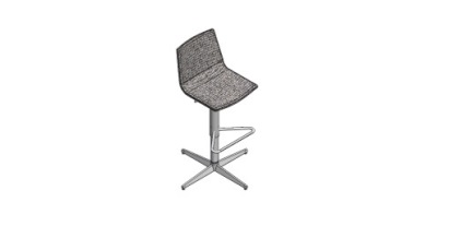 [6799W] Banqueta estofada, base giratória em aluminio laminada c/ regul. alt. à gás