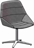 [6702W] Cadeira GIRATÓRIA, base em aluminio laminada