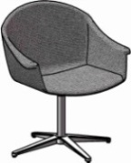 [6716W] Cadeira GIRATÓRIA, base em aluminio laminada