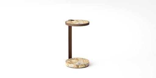 [Pandeiro
2026W] Mesa lateral aço carbono com tampo e base Multilaminado, haste pintada