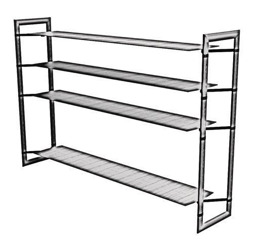 [Estante Pristin
2270] Estante em aço carbono, tampos LAMINADOS, base PINTADA e detalhe LATÃO