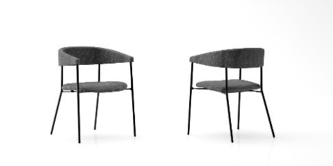 [Ca. Nieser II
6092] Cadeira FIXA ESTOFADA com base pintada